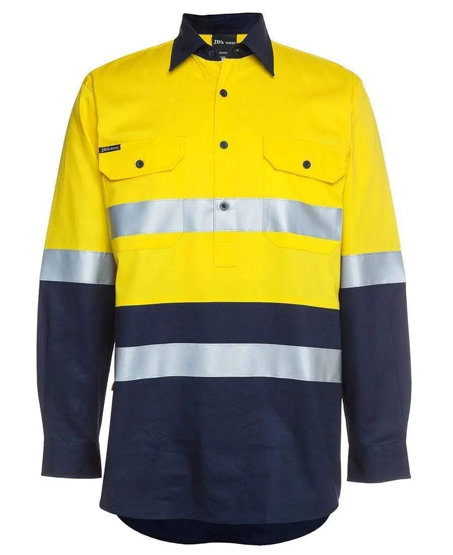 JB'S Hi-Vis Long Sleeve Close Front Shirt 6HWCF Metro Workwear.